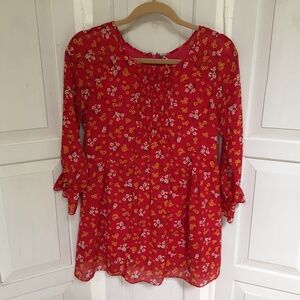Free People Red Floral Mini Dress